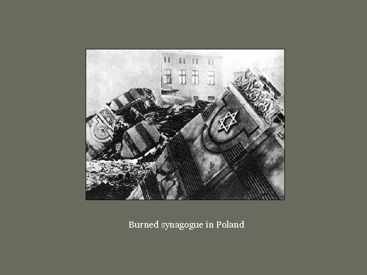 Burned synagogue in Poland 
