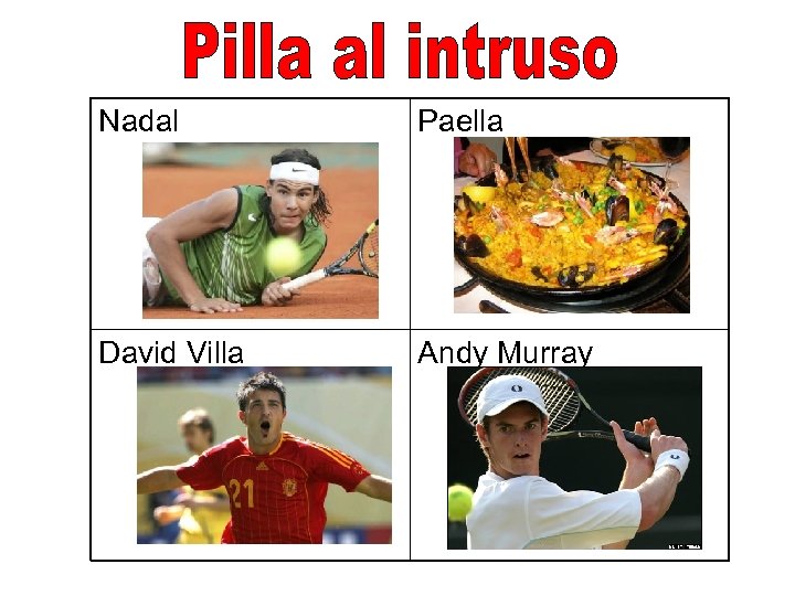 Nadal Paella David Villa Andy Murray 