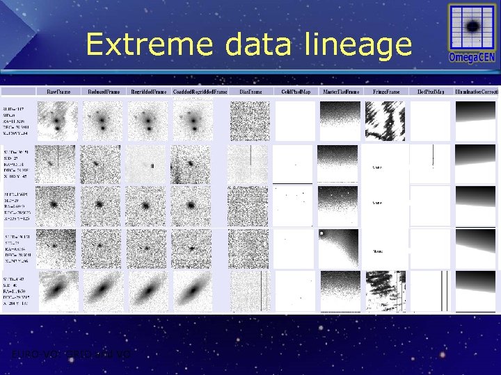 Extreme data lineage EURO-VO: GRID and VO 