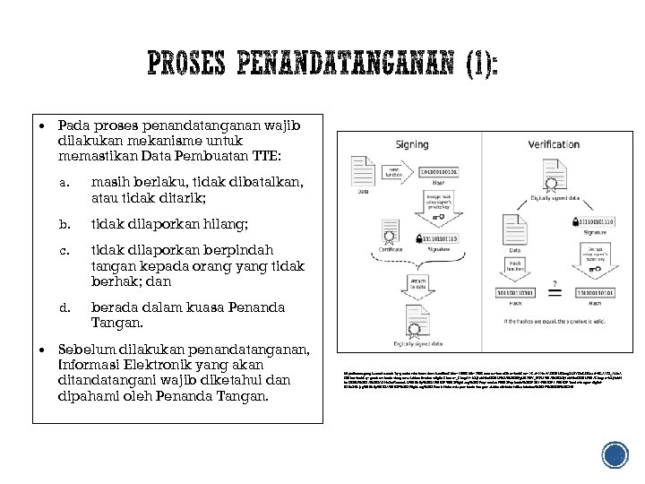  Pada proses penandatanganan wajib dilakukan mekanisme untuk memastikan Data Pembuatan TTE: a. masih