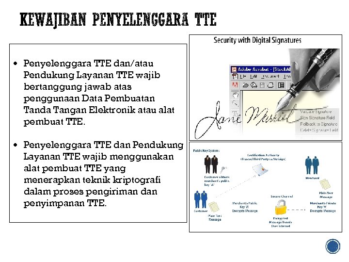  Penyelenggara TTE dan/atau Pendukung Layanan TTE wajib bertanggung jawab atas penggunaan Data Pembuatan