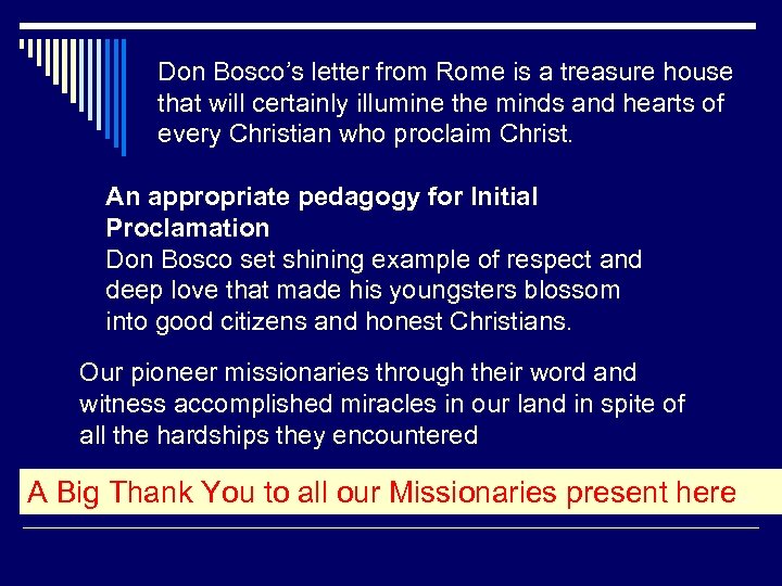 Don Bosco’s letter from Rome is a treasure house that will certainly illumine the