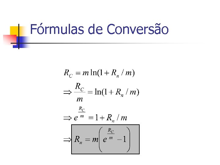 Fórmulas de Conversão 