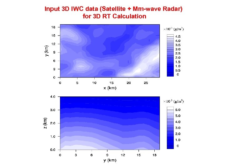 Input 3 D IWC data (Satellite + Mm-wave Radar) for 3 D RT Calculation