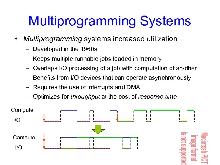 Multiprogramming Systems • Multiprogramming systems increased utilization – Developed in the 1960 s –