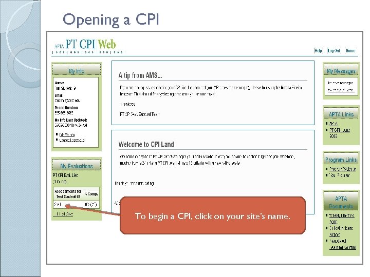 Getting Started in PT CPI Web A Student