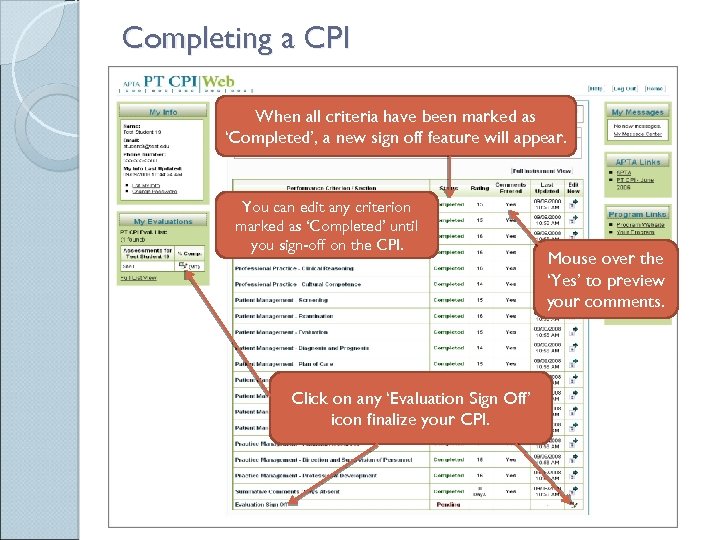 Getting Started in PT CPI Web A Student