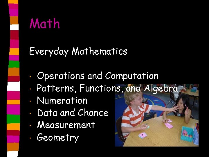 Math Everyday Mathematics • • • Operations and Computation Patterns, Functions, and Algebra Numeration