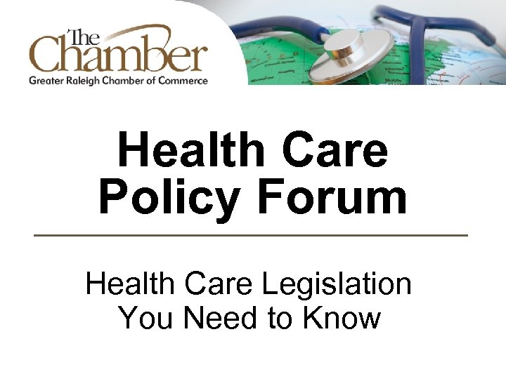 Health Care Policy Forum Health Care Legislation You Need to Know 