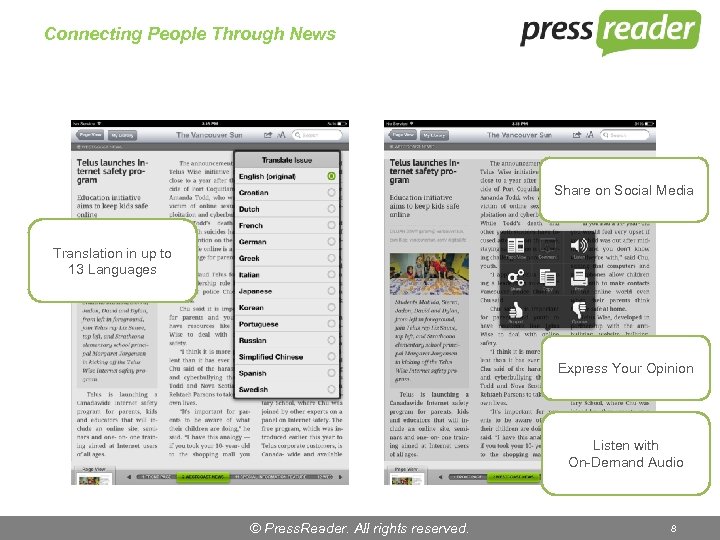 Connecting People Through News Share on Social Media Translation in up to 13 Languages