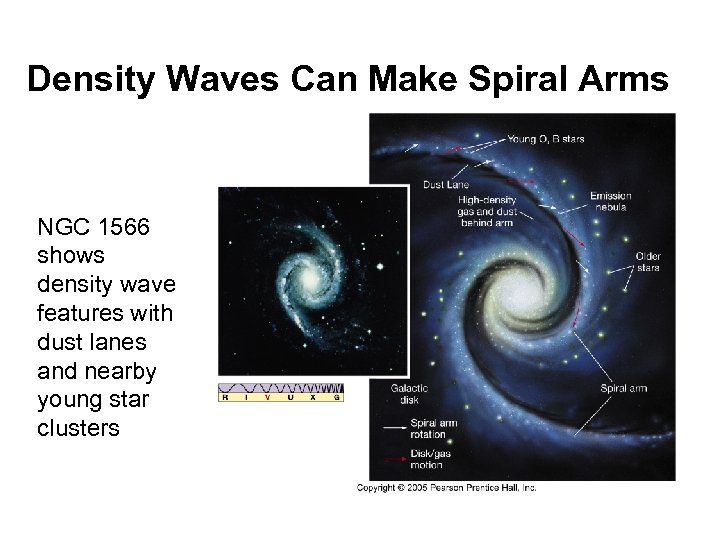 Density Waves Can Make Spiral Arms NGC 1566 shows density wave features with dust