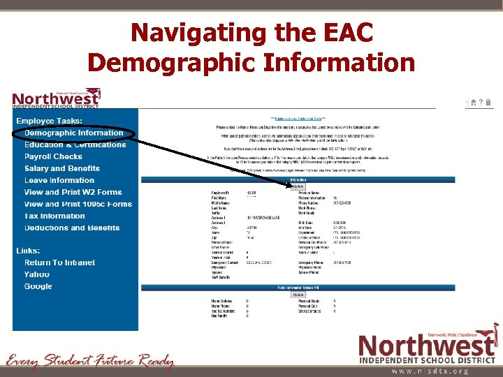 Navigating the EAC Demographic Information 