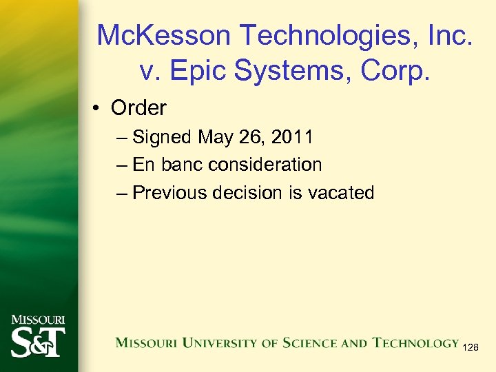 Mc. Kesson Technologies, Inc. v. Epic Systems, Corp. • Order – Signed May 26,