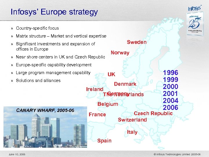 Infosys’ Europe strategy » Country-specific focus » Matrix structure – Market and vertical expertise