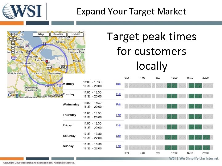 Expand Your Target Market Target peak times for customers locally 