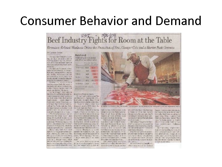 Consumer Behavior and Demand 