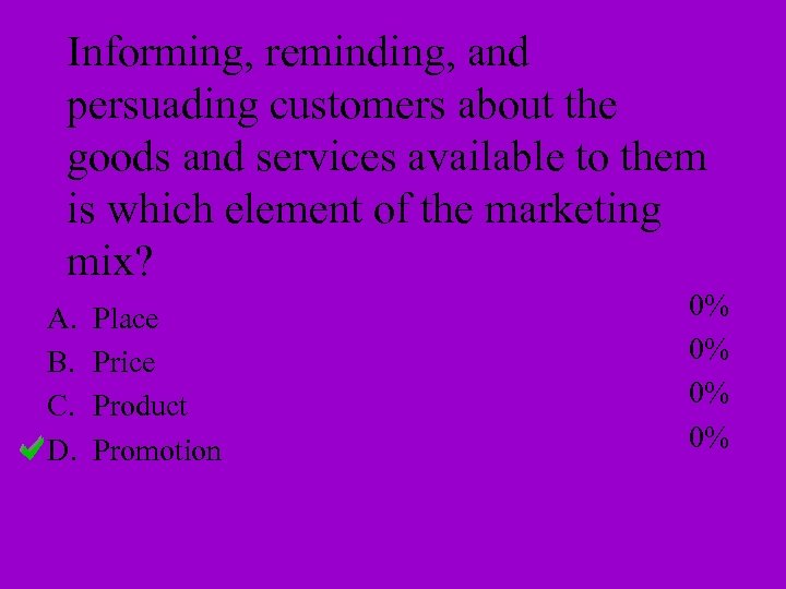 Informing, reminding, and persuading customers about the goods and services available to them is