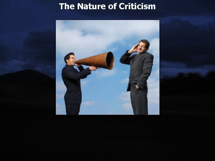 The Nature of Criticism 