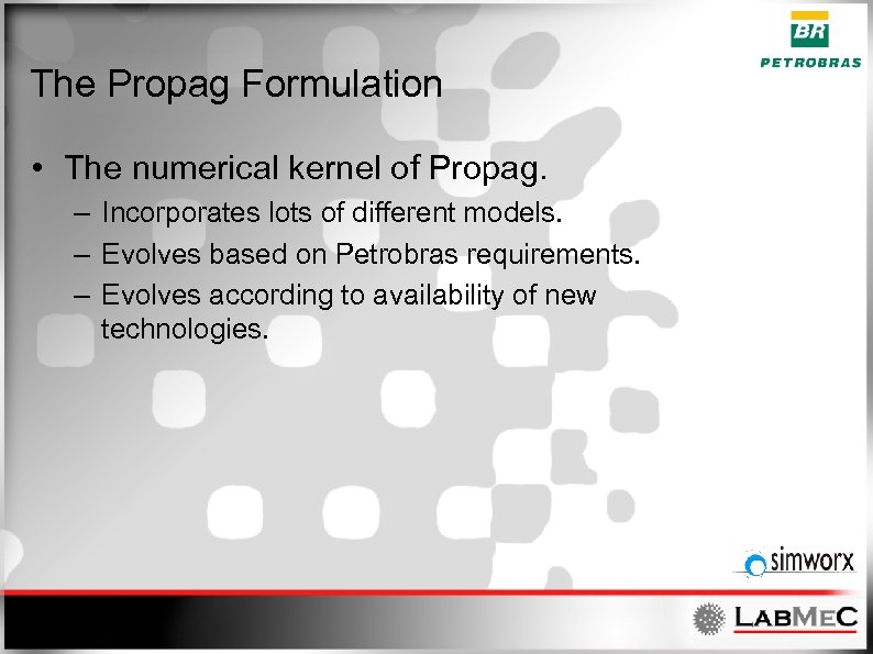 The Propag Formulation • The numerical kernel of Propag. – Incorporates lots of different