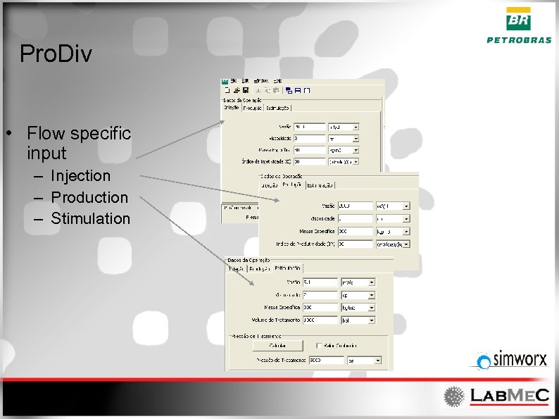 Pro. Div • Flow specific input – Injection – Production – Stimulation 