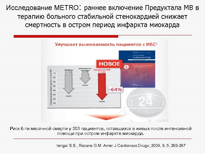 Исследование METRO: раннее включение Предуктала МВ в терапию больного стабильной стенокардией снижает смертность в
