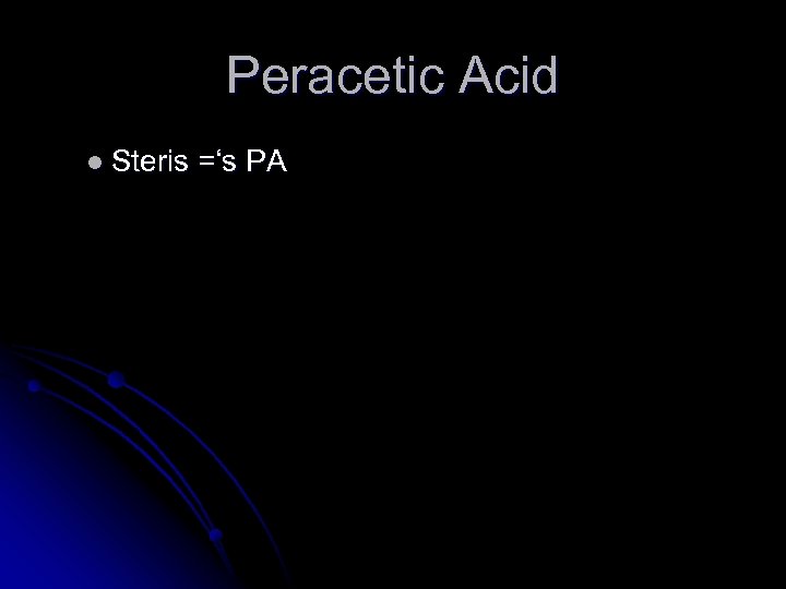 Peracetic Acid l Steris =‘s PA 