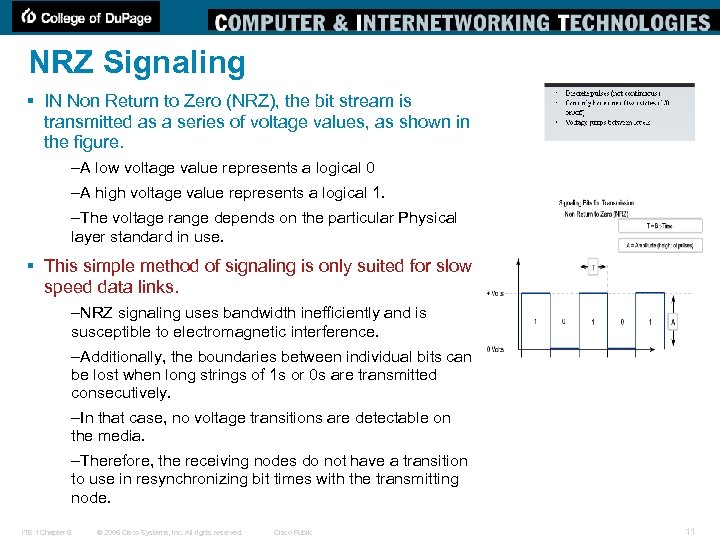 NRZ Signaling § IN Non Return to Zero (NRZ), the bit stream is transmitted