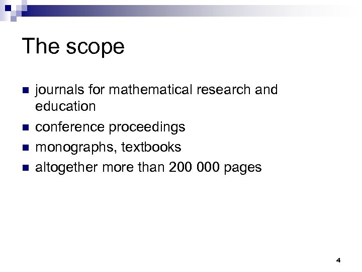 The scope n n journals for mathematical research and education conference proceedings monographs, textbooks