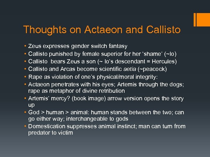 Thoughts on Actaeon and Callisto • • • Zeus expresses gender switch fantasy Callisto