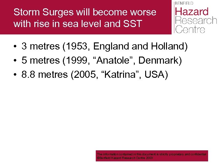 Storm Surges will become worse with rise in sea level and SST • 3