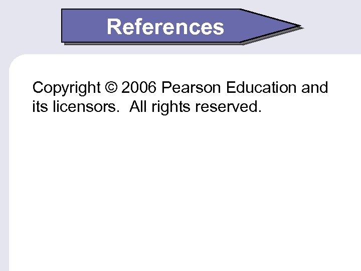 References Copyright © 2006 Pearson Education and its licensors. All rights reserved. 