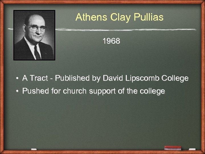 Athens Clay Pullias 1968 • A Tract - Published by David Lipscomb College •