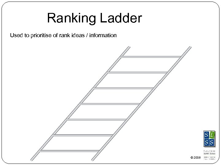 Ranking Ladder Used to prioritise of rank ideas / information © 2008 