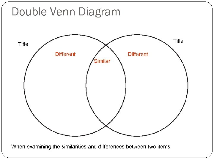 Double Venn Diagram Title Different Similar When examining the similarities and differences between two