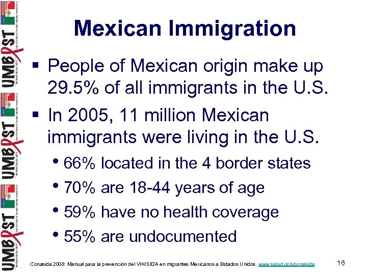 Mexican Immigration § People of Mexican origin make up 29. 5% of all immigrants