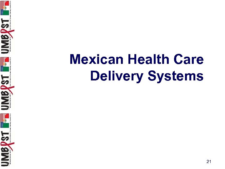 Mexican Health Care Delivery Systems 21 