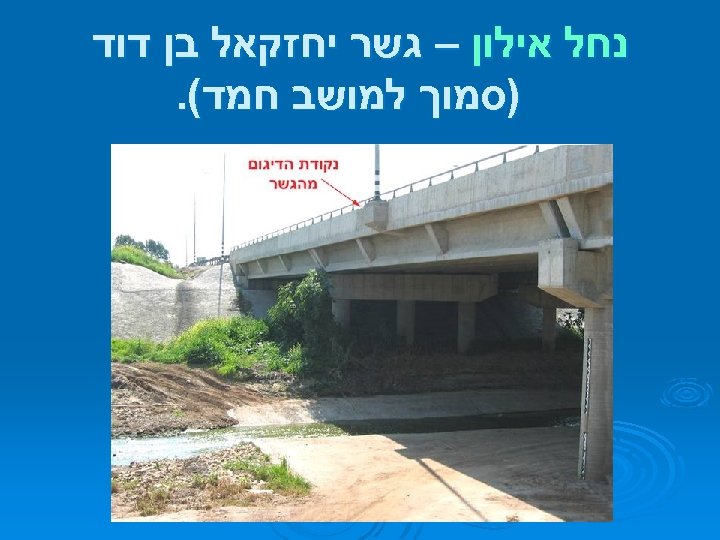  נחל אילון – גשר יחזקאל בן דוד )סמוך למושב חמד(. 