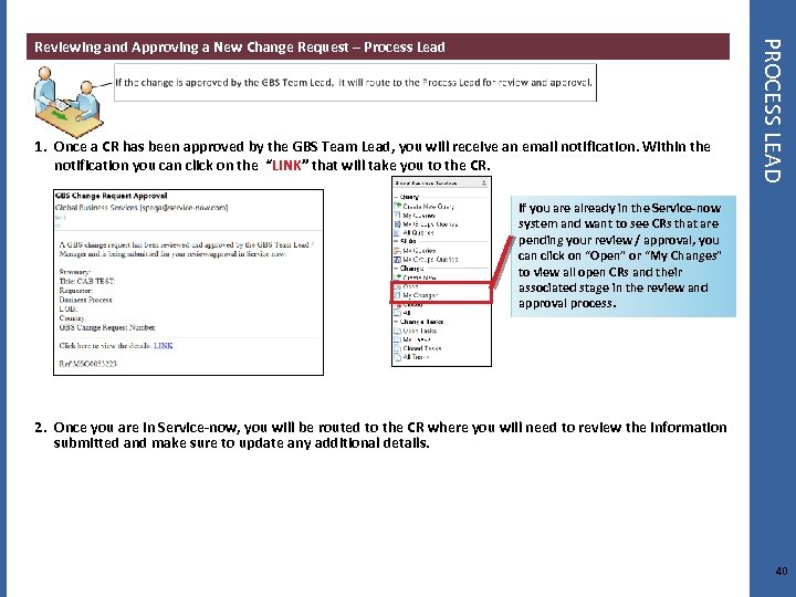 1. Once a CR has been approved by the GBS Team Lead, you will