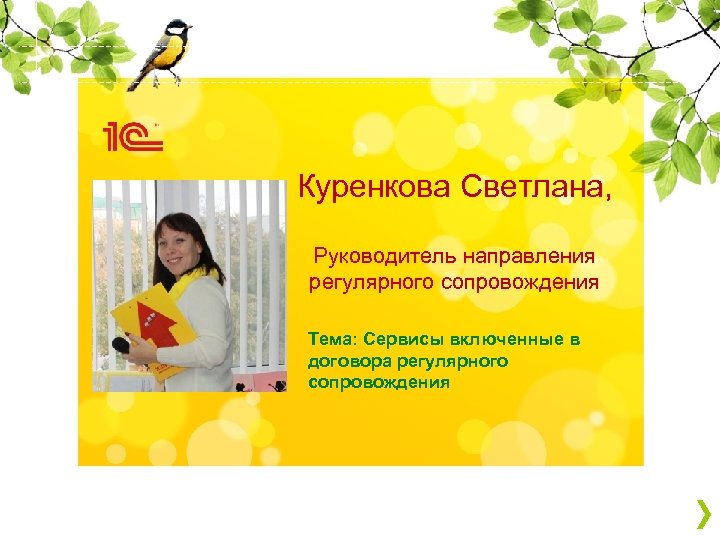 Куренкова Светлана, Руководитель направления регулярного сопровождения Тема: Сервисы включенные в договора регулярного сопровождения 