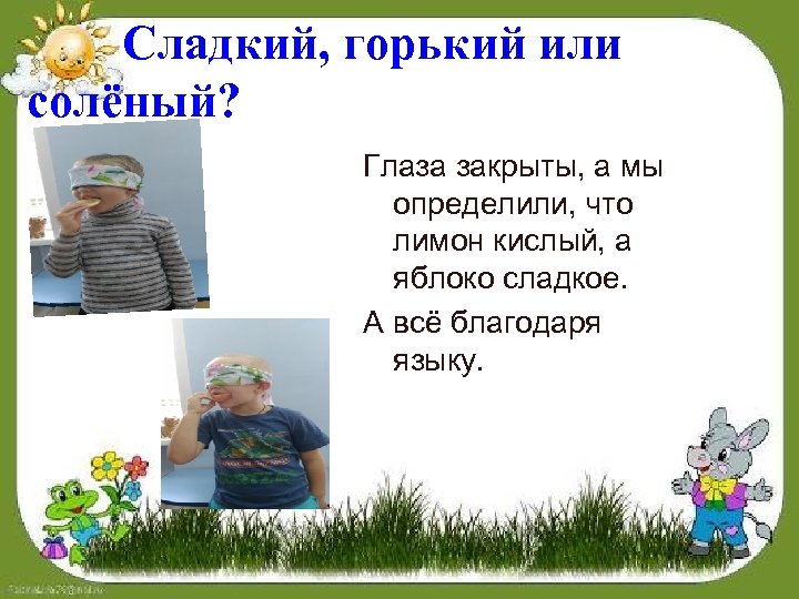 Сладкий, горький или солёный? Глаза закрыты, а мы определили, что лимон кислый, а яблоко