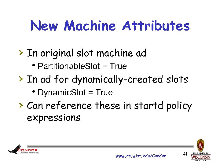 New Machine Attributes › In original slot machine ad h. Partitionable. Slot = True