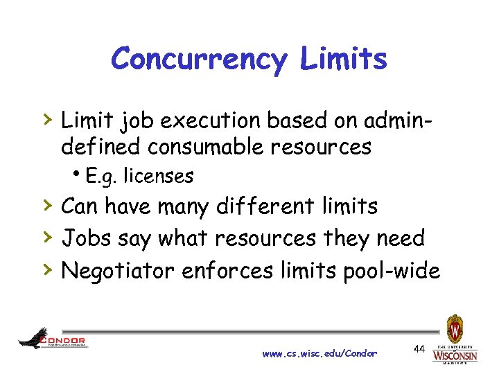 Concurrency Limits › Limit job execution based on admindefined consumable resources h. E. g.