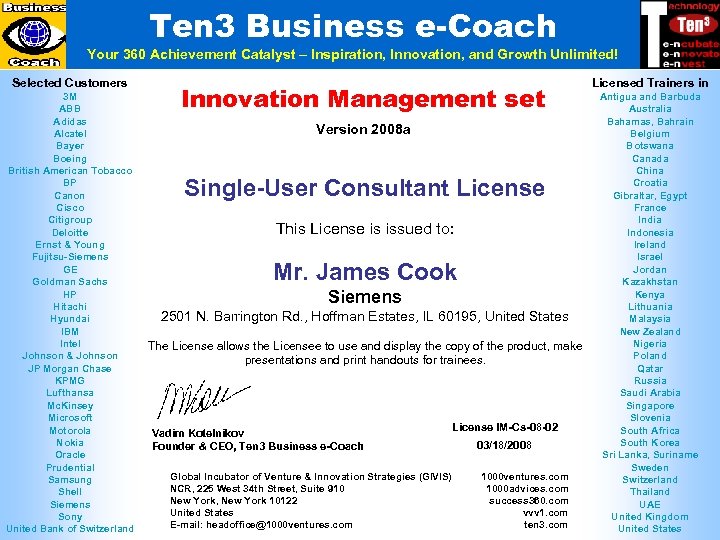 Ten 3 Business e-Coach Your 360 Achievement Catalyst – Inspiration, Innovation, and Growth Unlimited!