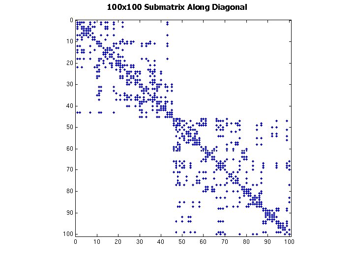 100 x 100 Submatrix Along Diagonal 