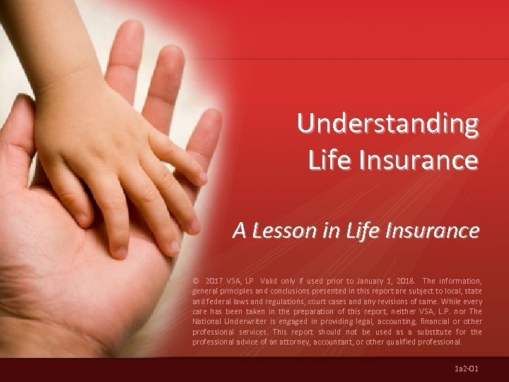 Understanding Life Insurance A Lesson in Life Insurance © 2017 VSA, LP Valid only