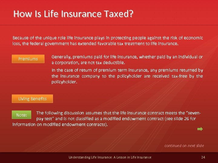 How Is Life Insurance Taxed? Because of the unique role life insurance plays in