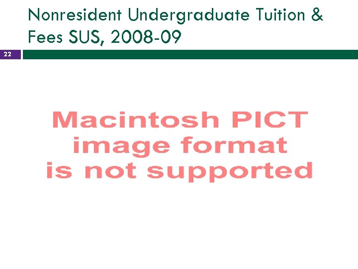 Nonresident Undergraduate Tuition & Fees SUS, 2008 -09 22 