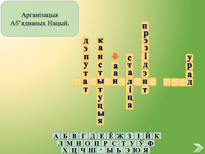 Арганізацыя Аб’яднаных Нацый. д к э а п н у с а т т