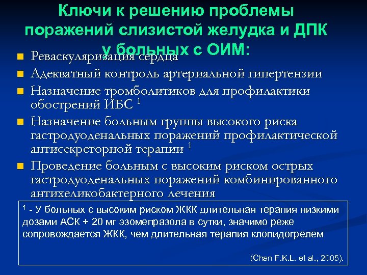 Ключи к решению проблемы поражений слизистой желудка и ДПК у больных с ОИМ: n