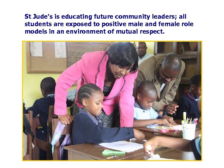 St Jude’s is educating future community leaders; all students are exposed to positive male